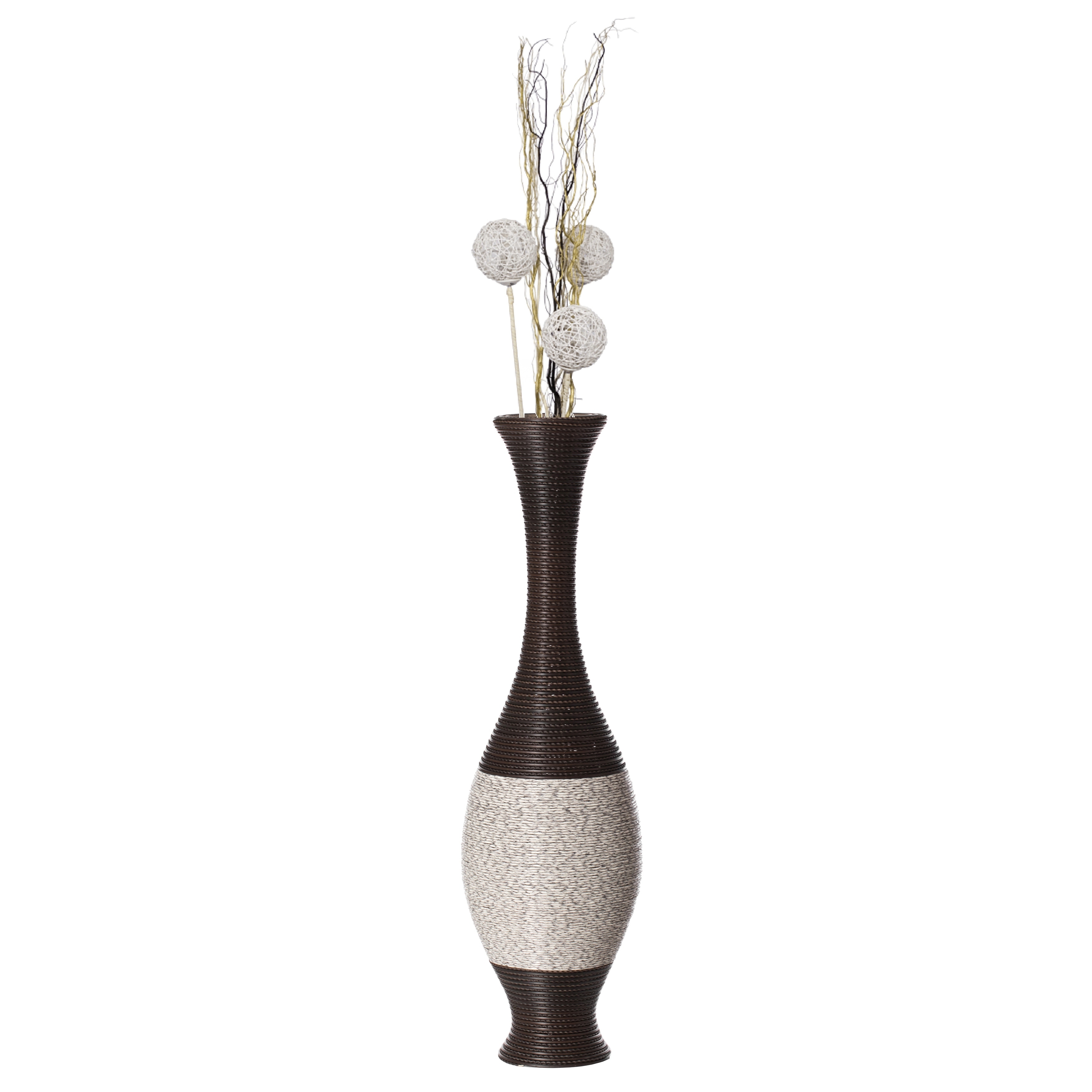 Tall Decorative Floor Vase, PVC Floor Vase, Tall Flower Holder, Brown